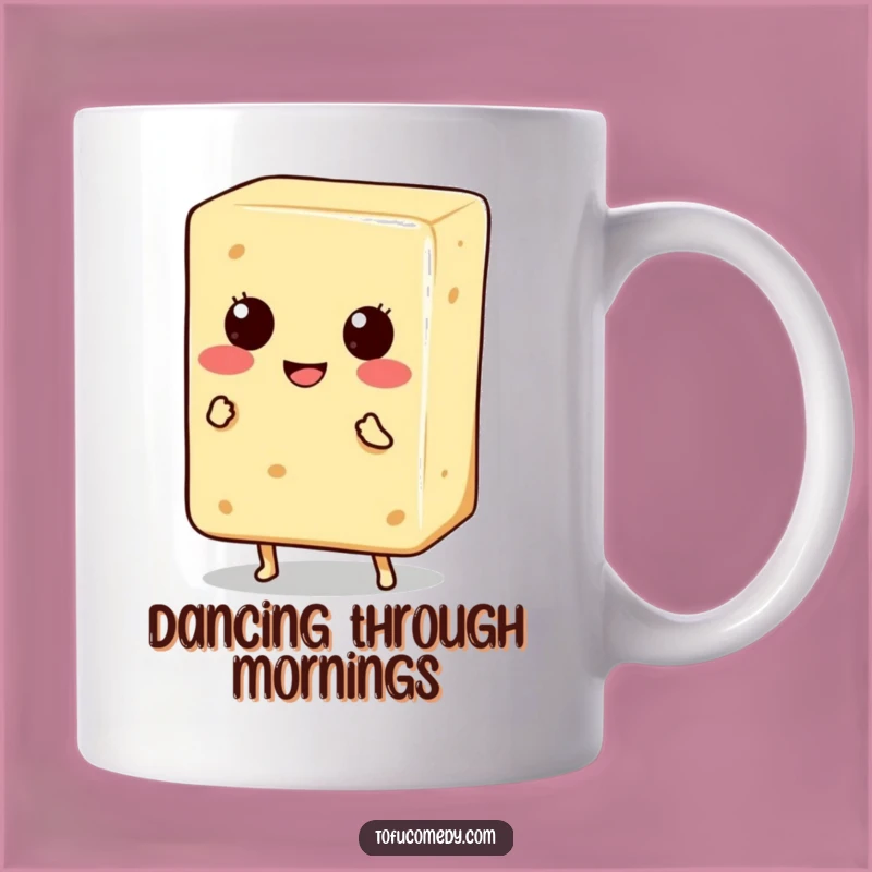 Funny Dancing Tofu Mug: Happy Cubes, a Joyful Funny Gift