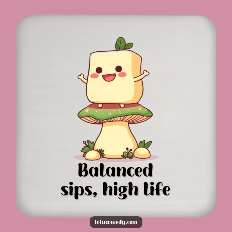 Funny Tofu Mushroom Coaster: Balance Drinks with a Grin