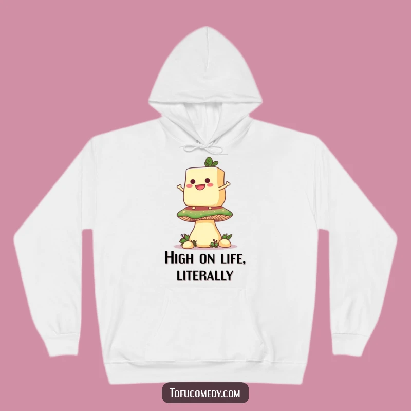Funny Tofu Mushroom Hoodie: Cozy Comfort with a Grinning Balance