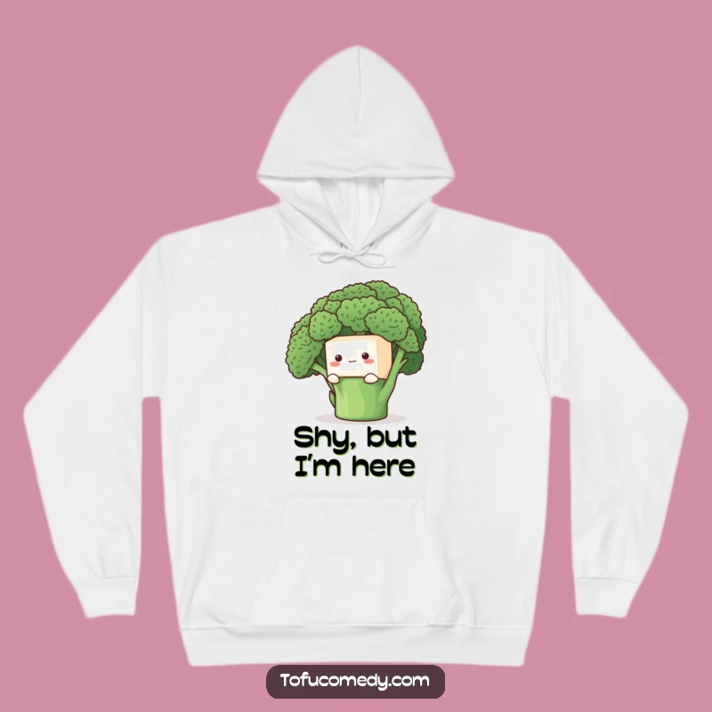 Cozy Funny Shy Tofu Hoodie: Gentle Hideaway, a Comforting Funny Gift