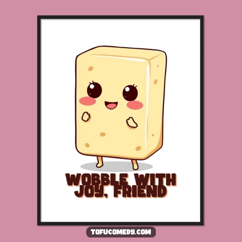 Funny Printable Wall Art: Dancing Tofu Block, Whimsical Decor Downloadable Art